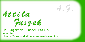 attila fuszek business card